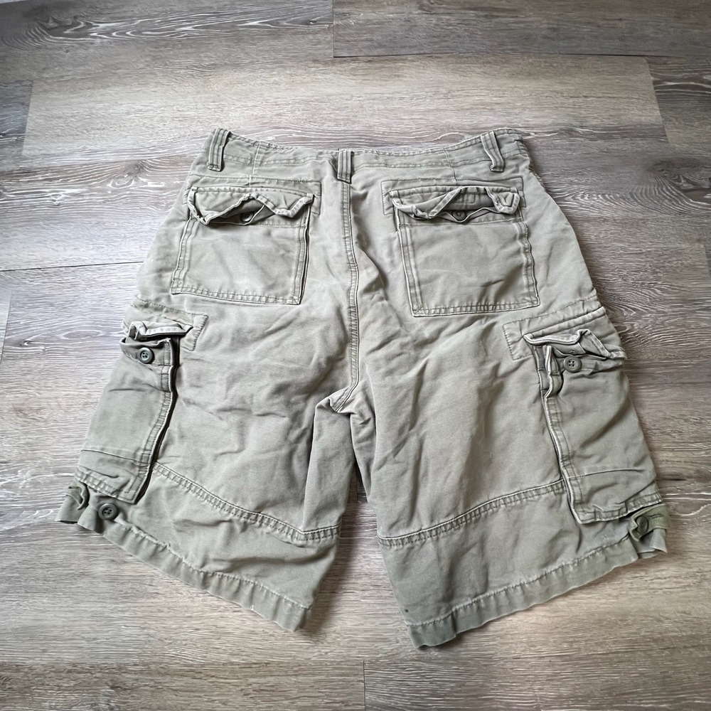 Urban Up Cargo Shorts Mens 34 Olive Green Canvas Utility Multi Pocket Gorpcore